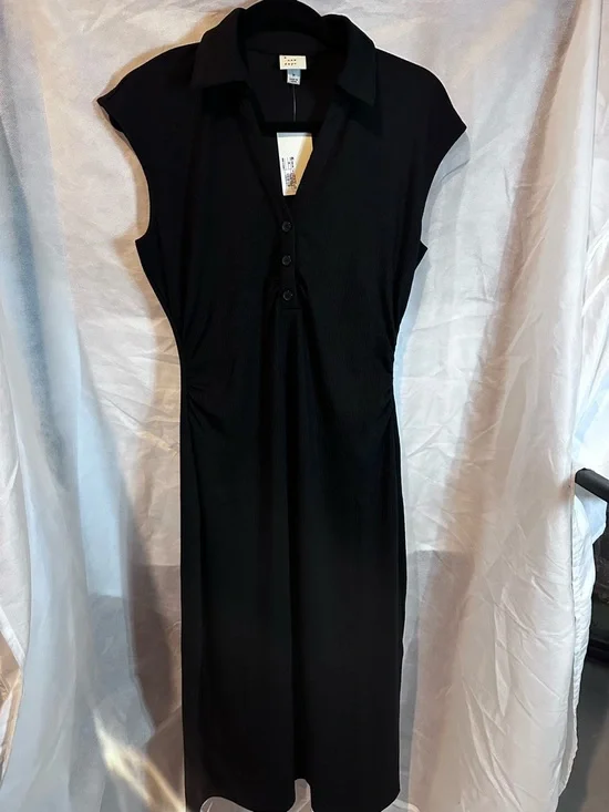 a new day Black Ribbed V-Neck Midi Dress - Picture 2 of 6